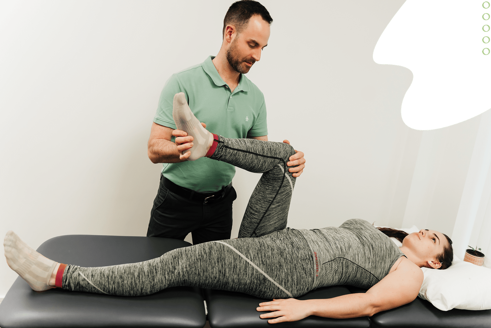 Hip joint assessment done by a professional physiotherapist